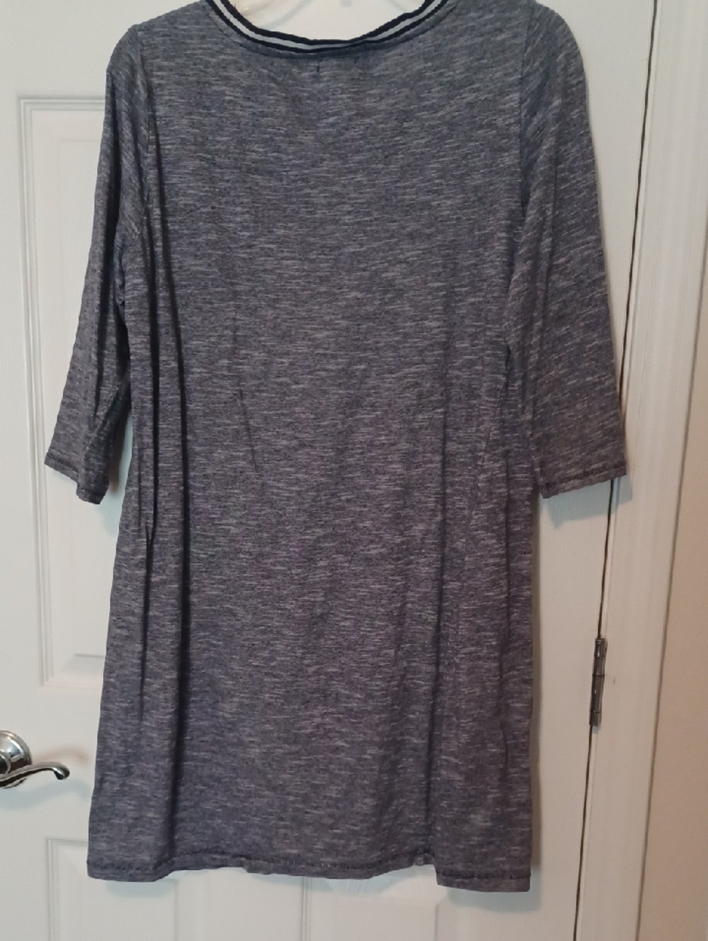 × U.S. Polo Assn. Heather Gray & Navy 3/4 Long Sleeve Dress Women's Size Large - Picture 7 of 7